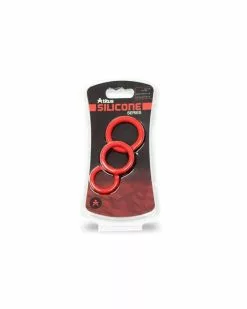SET 3 COCKRING SILICONE ROUGE- TITUS -Cockrings Flexibles Soldes Boutique set 3 cockring silicone rouge titus 1