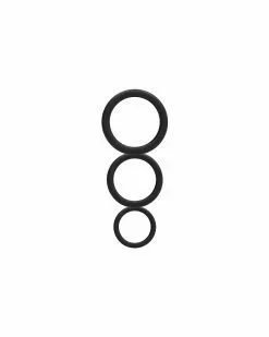 Shots Toys Set De 3 Cockrings Noirs En Silicone