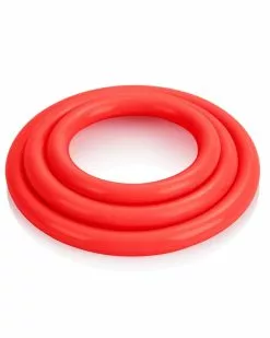 CalExotics Tri-Rings Cockring Rouge